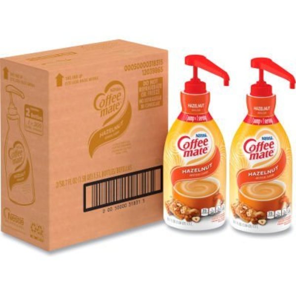 Nestle Coffee mate® Liquid Coffee Creamer, Hazelnut, 1.5 Liter Pump Bottle, 2/Carton 31831